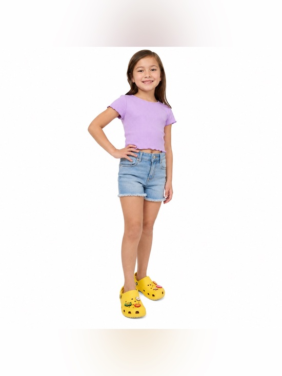 CROCS Other - Crocs Kids J2 Classic Clog Yellow Big Kids Shoe Charms Casual Slip On